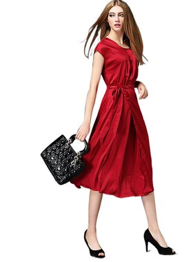 奈昕让您穿着漂亮个性化私人订制 22203欧美时尚新款dress纯色收