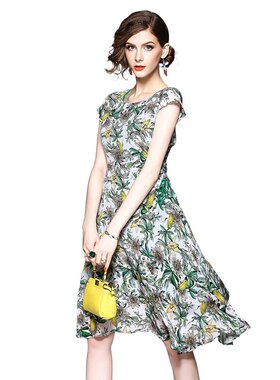 奈昕让您穿着漂亮个性化私人订制 34419 修身妈妈系列碎花休闲连