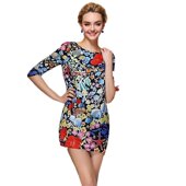 奈昕让您穿着好看个性 印花妈 圆领中年女夏装 化私人订制 4490中袖