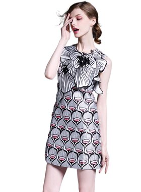 奈昕让您穿着漂亮个性化私人订制 20694 女新款dress贴花印花修身