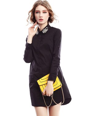 奈昕让您穿着漂亮个性化私人订制 1000954 欧美dress气质纯色钉珠