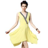 奈昕让您穿着漂亮个性 化私人订制 2031钉珠镶钻深V领收腰dresses