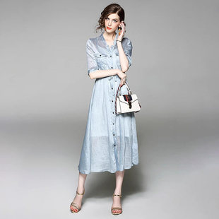 【限购一件体验价】奈昕让您穿着漂亮34985卍办高腰衬衫裙连衣裙