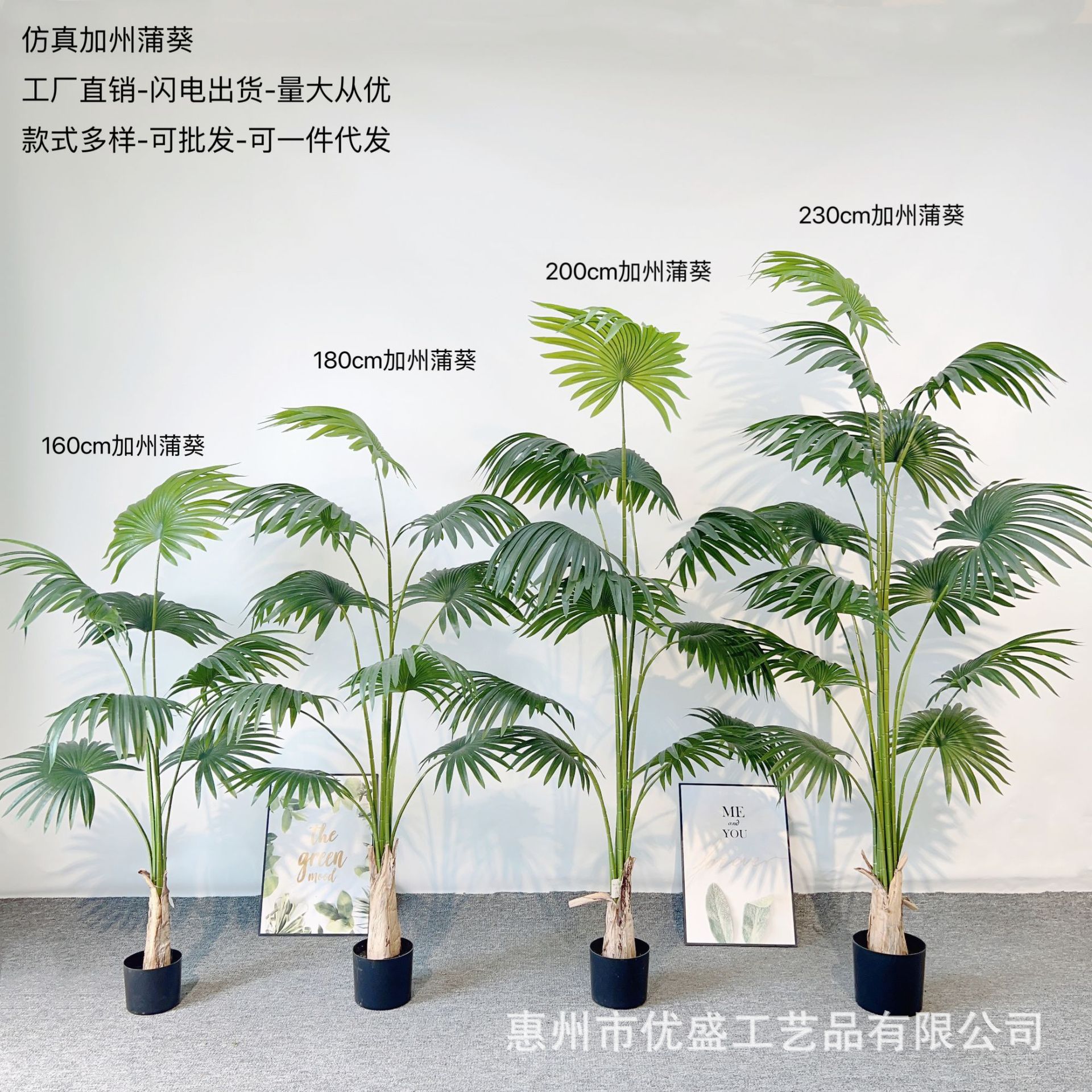 仿真蒲葵盆栽大型植物落地盆景室内装饰扇葵仿真加州蒲葵摆件批发