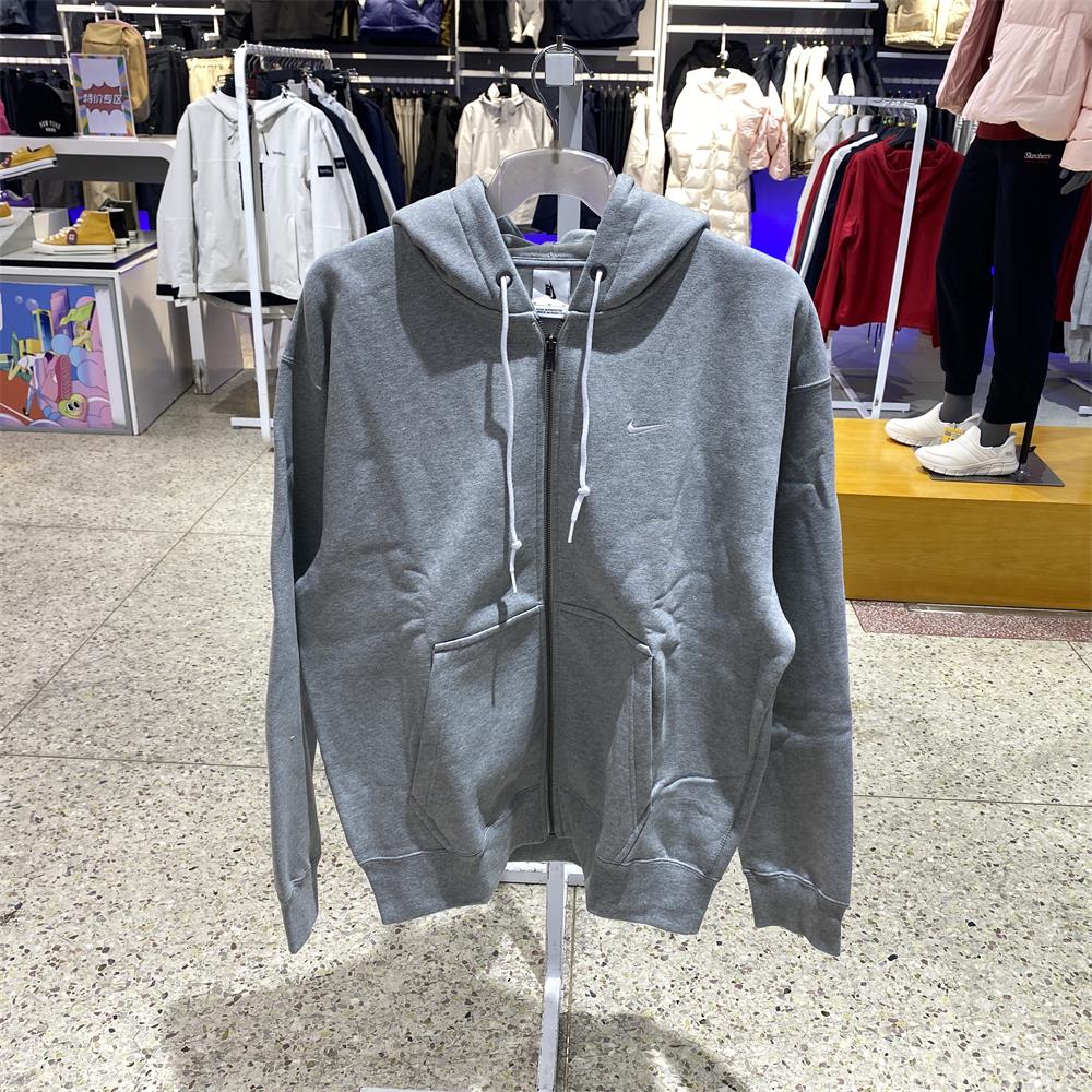 Nike耐克男Solo Swoosh刺绣勾子连帽重磅针织外套DR0403-063-010
