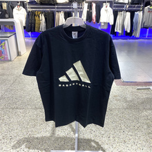 阿迪达斯男女夏季新款针织纯棉宽松版舒适透气运动休闲T恤JY0199