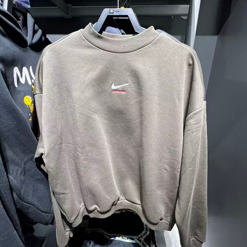 Nike耐克男加绒卫衣舒适宽松袖字母印花保暖休闲套头衫IQ3819-212