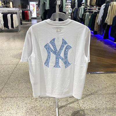 MLB情侣男女26新款NY舒适印花凉感宽松休闲运动短袖T恤3ATSB7663