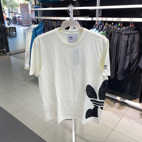 Adidas三叶草男女款大LOGO印花宽松速干圆领短袖T恤JD3247 JD3246