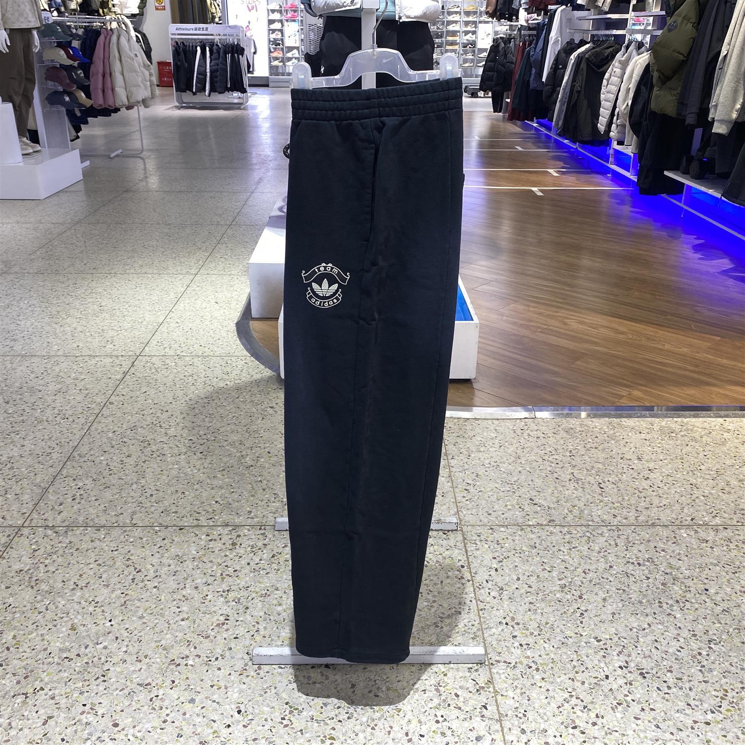 阿迪达斯女款纯棉宽松版长裤2025正流行阔腿裤休闲式运动裤KC5872