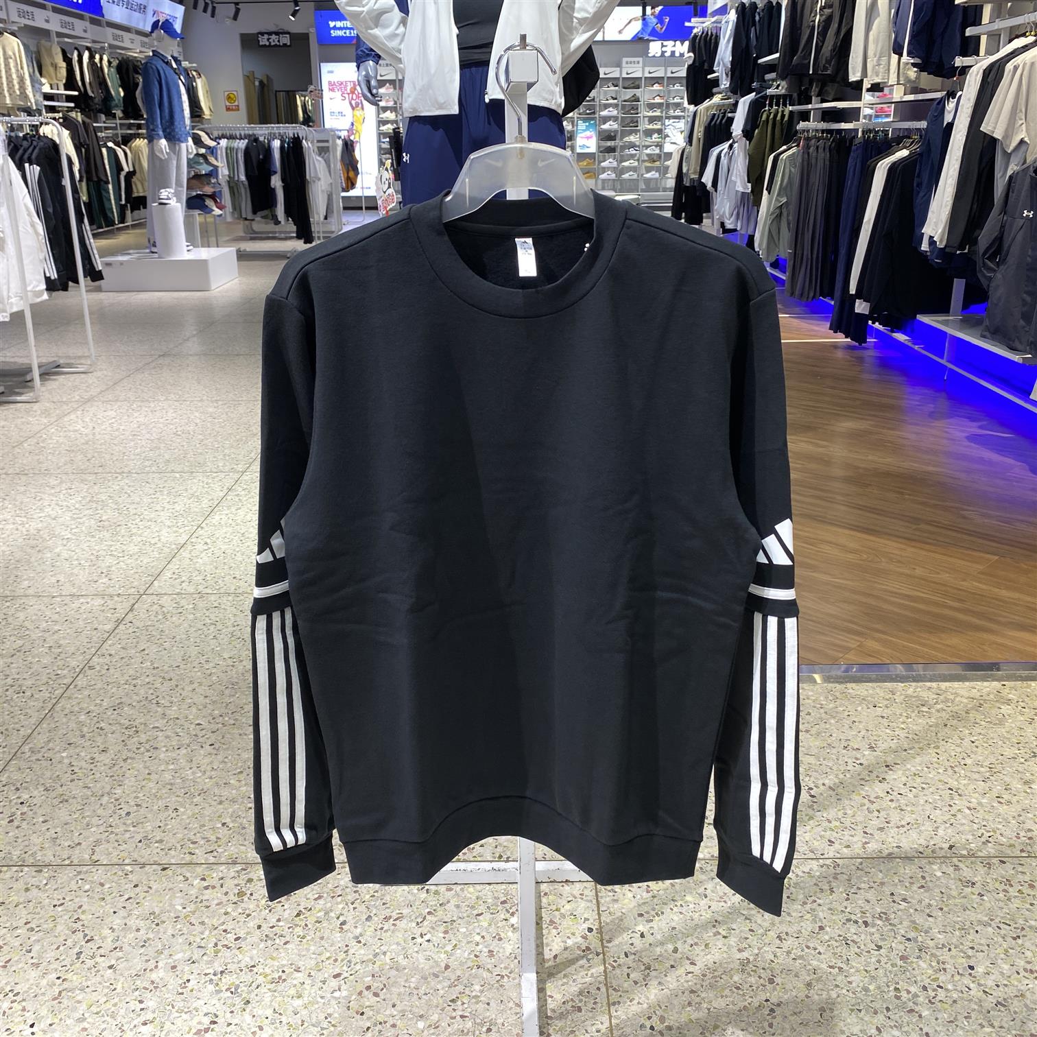 阿迪达斯棉质针织男士卫衣2025新款潮流高级感男款青少年 JM3546