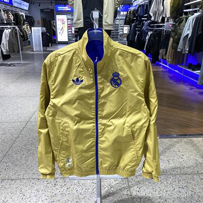 阿迪达斯新年款男双面穿百搭时尚速干运动休闲夹克外套 JZ2236