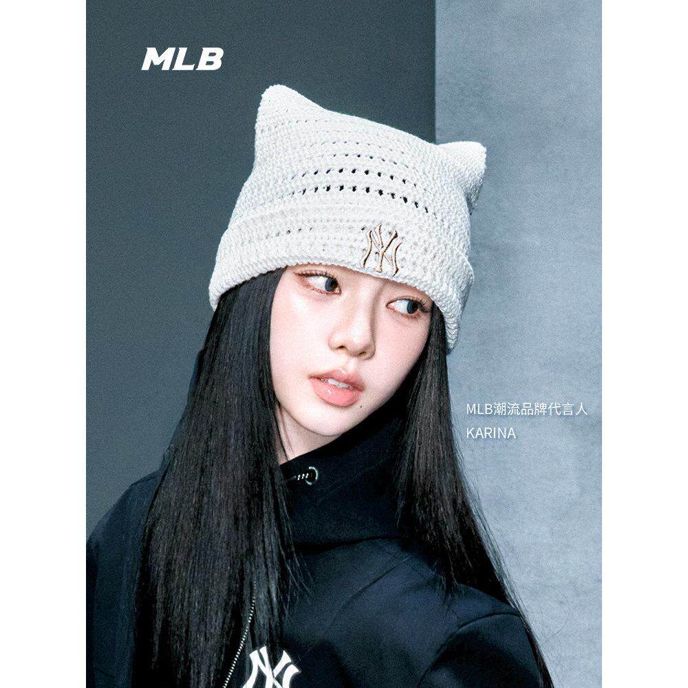 MLB男女26新款NY刺绣舒适保暖百搭透气时尚针织帽毛线帽3ABNB0163