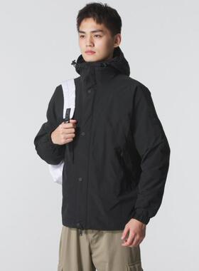 添柏岚男装冲锋衣三合一夹克户外防风保暖连帽外套上衣A69F2