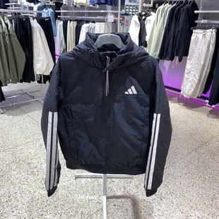 Adidas阿迪达斯男子PUFF DOWN JKT冬季保暖连帽休闲羽绒服JG3845