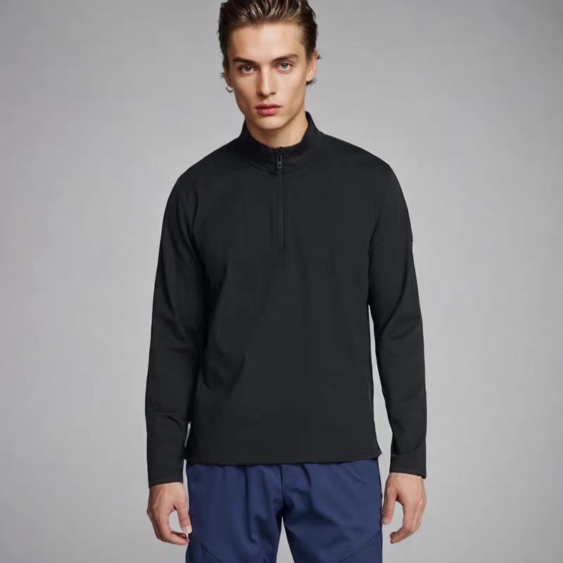 UA安德玛男Merdian立领跑步骑行速干弹力长袖T恤1387905-001-015