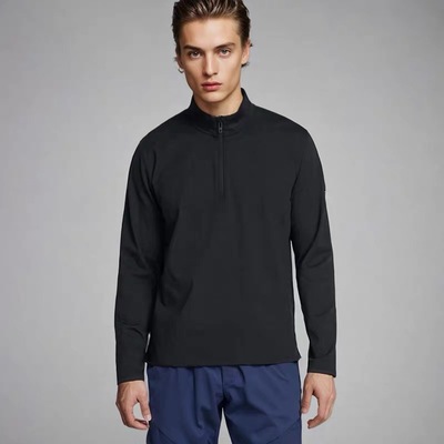 UA安德玛男Merdian立领跑步骑行速干弹力长袖T恤1387905-001-015