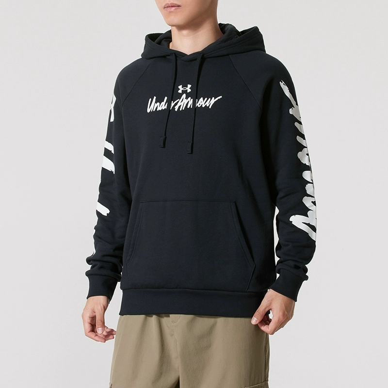 安德玛男士棉质加绒保暖秋冬款连帽卫衣男款青少年套头衫 1379760