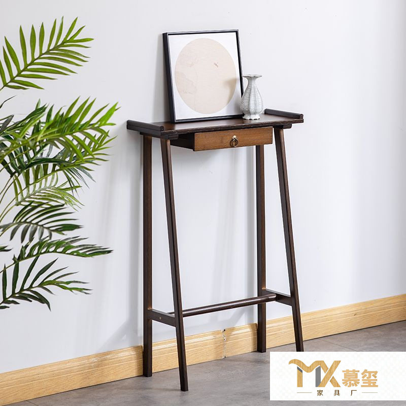 新中式玄关桌靠墙进门客厅窄条案供桌简约玄关台小条几端景