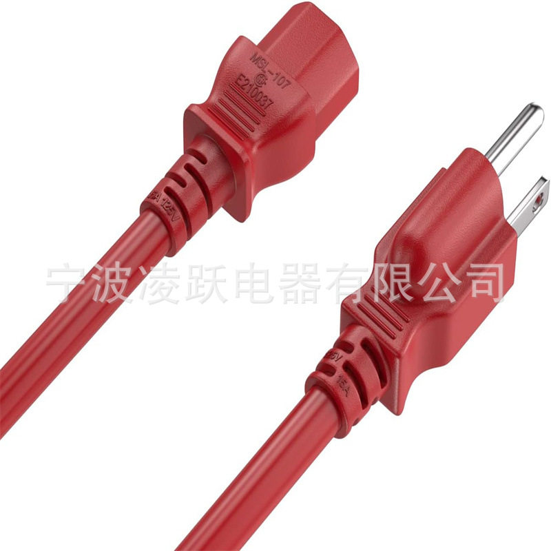 3英尺14AWG重型NEMA5-15P电源线