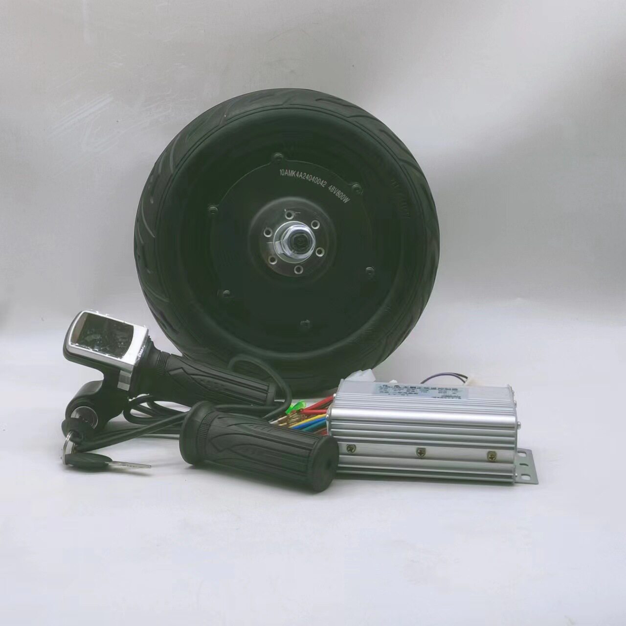 10寸电机碟刹轮毂电机滑板车改装套件48V800W轮毂电机控制器转把