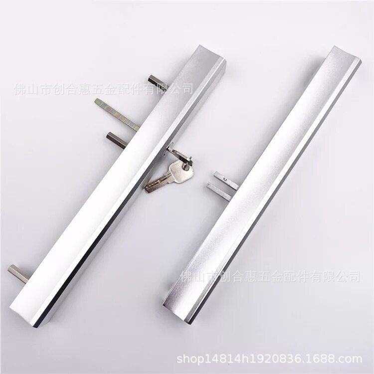 断桥重型推拉门明装拨叉拉手移门大拉手窄边推拉门双面拉手一字锁
