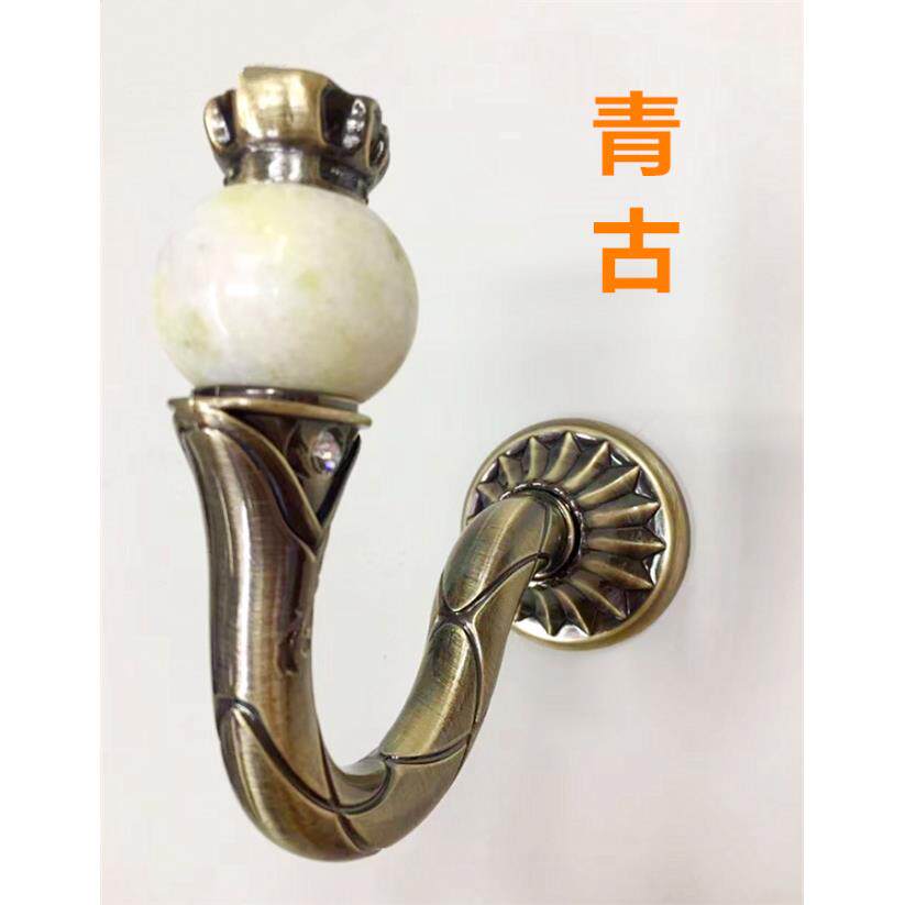厂家直销高档奢华欧式锌合金大理石弯钩窗帘绑带挂钩展示架墙壁钩