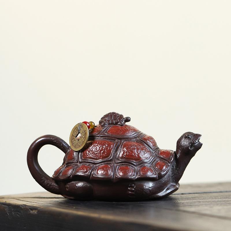 宜兴原矿百目紫泥全手工紫砂壶一件起批 富甲天下茶壶创意泡茶器