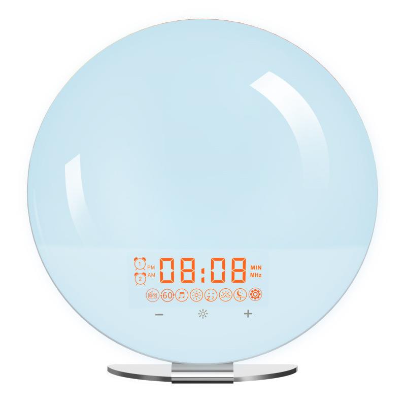 声光日出唤醒灯led闹钟 模拟日落白噪音催眠夜灯 七彩氛围拍拍灯