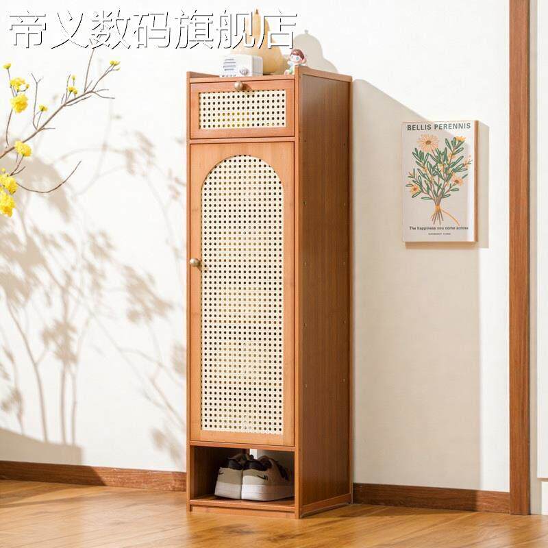 帝义桦崟入户门鞋柜家用门口楼道外单门迷你小户型窄高立式长30cm宽鞋架子摆件饰品床笠拉车盖布