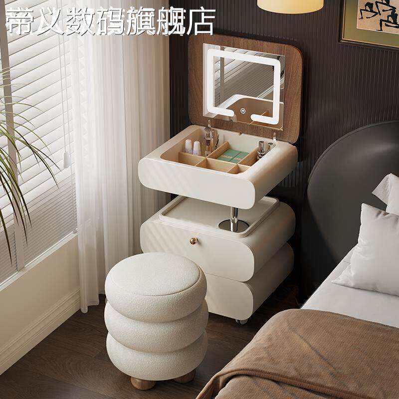 帝义松从凝梦鹿A2可移动升降翻盖小型梳妆台小户型次卧室法式功能化妆 桌子摆件饰品盖布