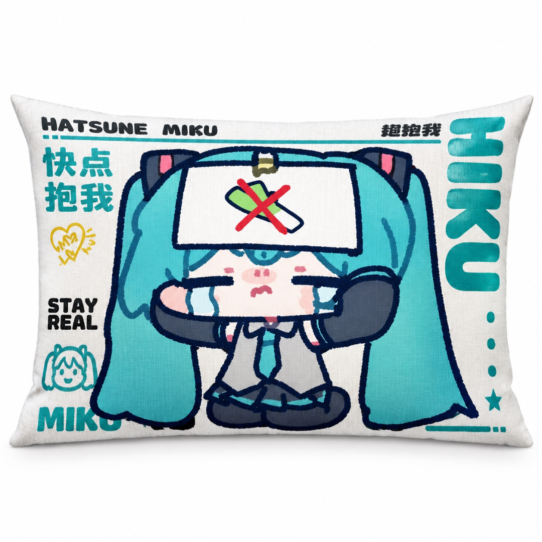 初音未来Q版抱枕可爱周边靠垫二次元卧室沙发靠枕礼物双面枕套