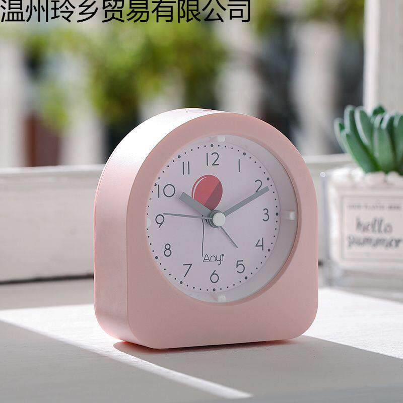 简约闹钟表学生用静音床头闹铃极简女北欧风电子钟夜灯光书桌