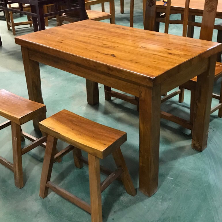 美式复古铁艺实木餐馆桌椅家用饭桌酒吧饭店餐厅咖啡厅餐桌椅组合