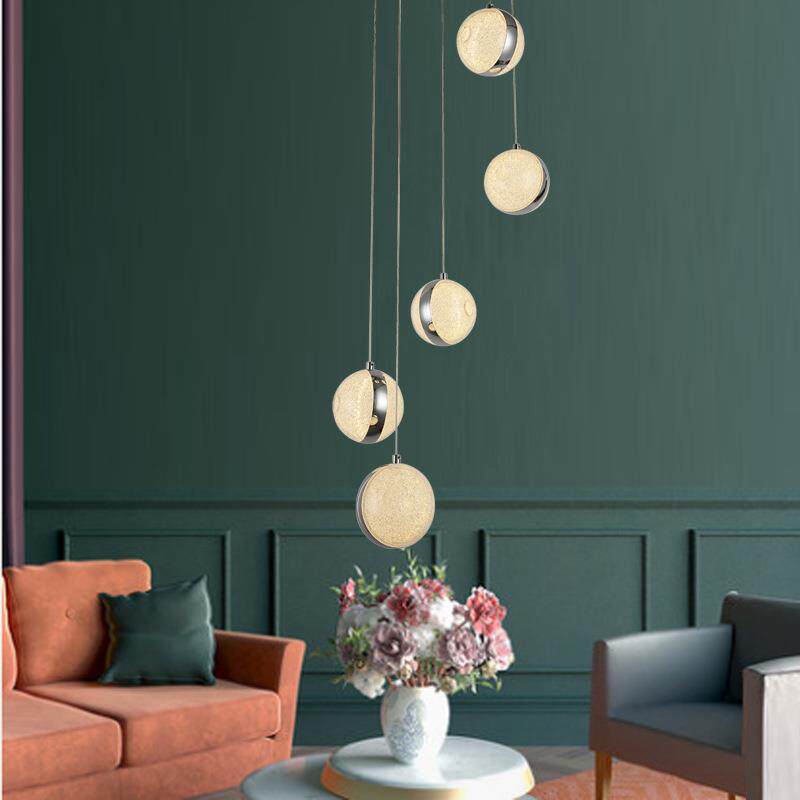 餐厅吊灯 现代简约 餐厅吊灯三头 LED轻奢圆形水晶吊灯