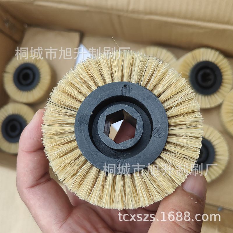 工业毛刷轮小型猪鬃播种机毛刷辊轮圆柱形筒刷定型机专用除尘轮刷