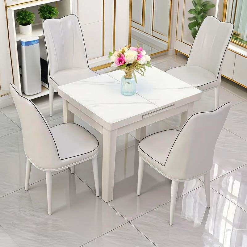 可伸缩餐桌椅实木小户型奶油风折叠新款2026精致家用桌子简约现代