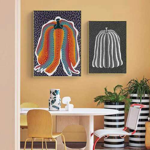 Yayoi Kusama草间弥生南瓜挂画波普风格装饰画卧室玄关小众艺术画