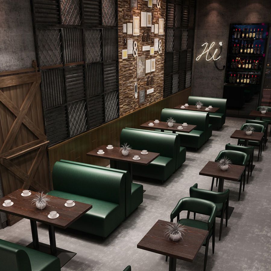 网红奶茶店卡座桌椅组合清酒吧咖啡厅西餐厅火锅店靠墙沙发桌椅