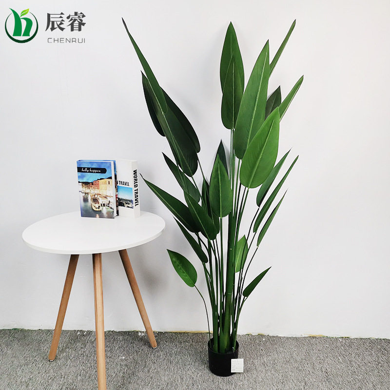 北欧仿真植物美人蕉盆栽家居落地装饰仿真绿植天堂鸟盆景批发