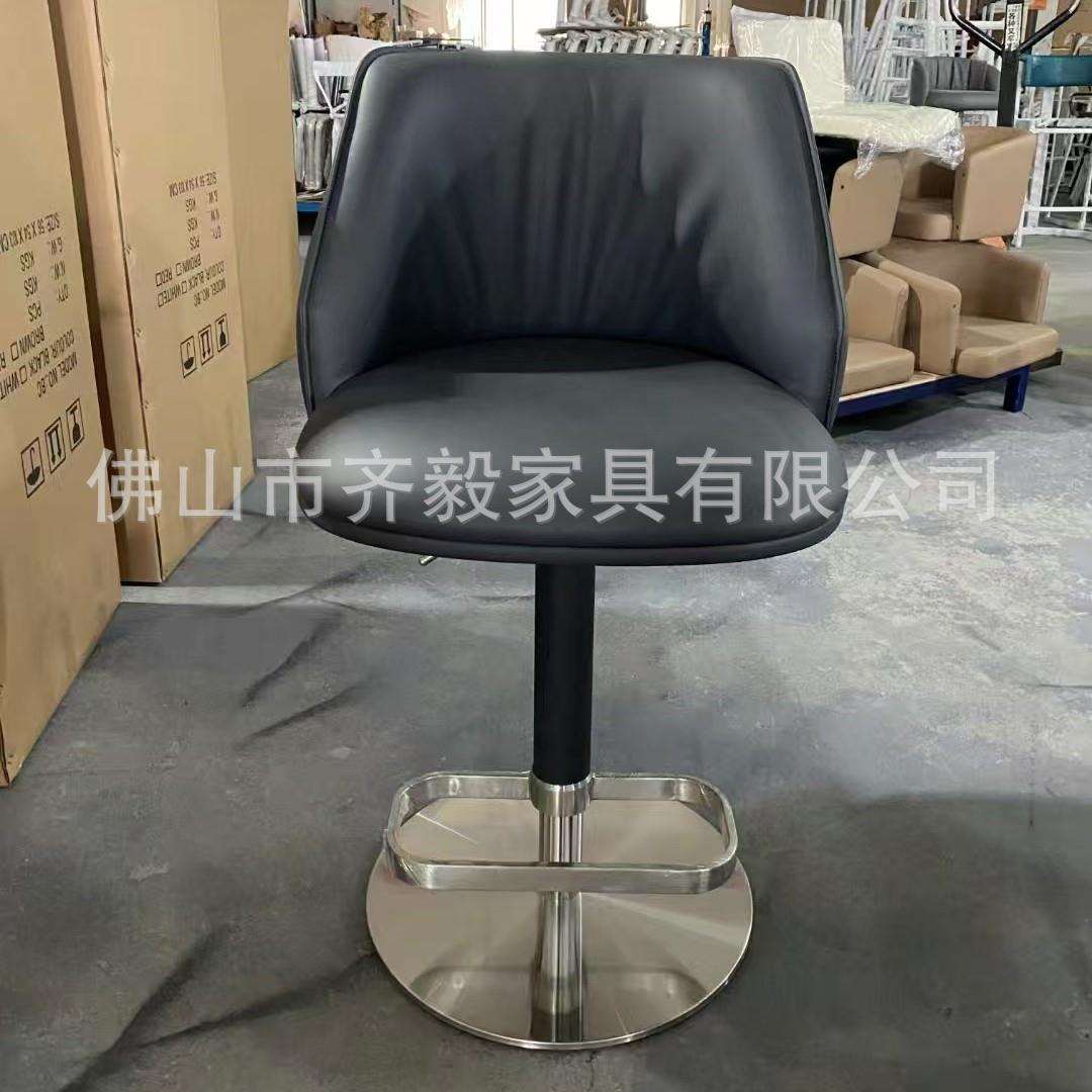 意式极简升降旋转不锈钢吧台椅家用简约高脚凳酒吧凳后现代吧椅