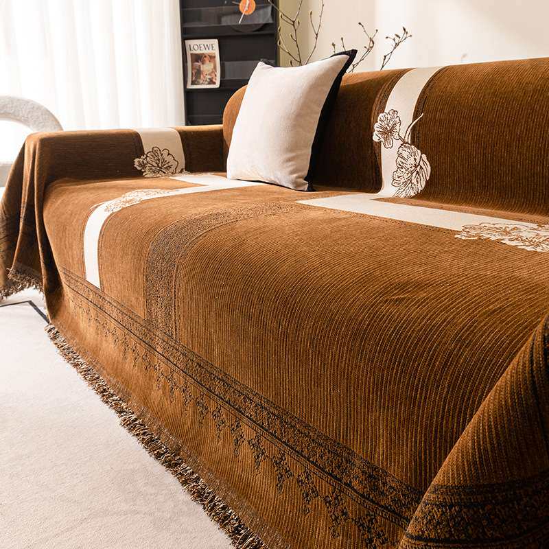 2026新款沙发巾四季通用氛围感沙发毯垫加厚防猫抓雪尼尔沙发盖布