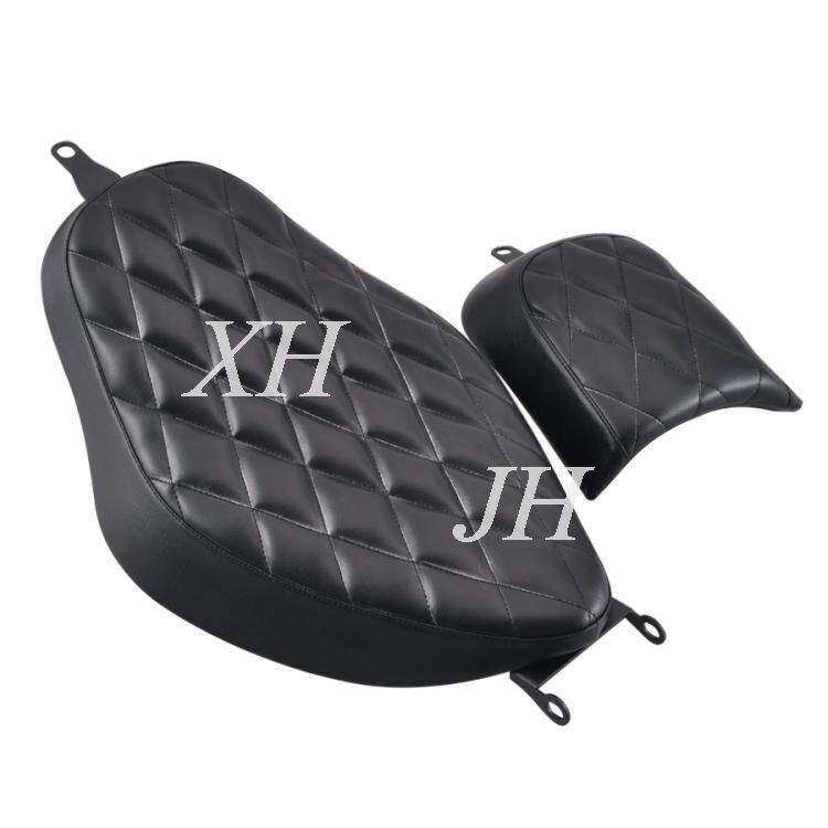 适用哈雷XL883 1200N X48改装双人座垫2004-20年前后坐垫分体皮座