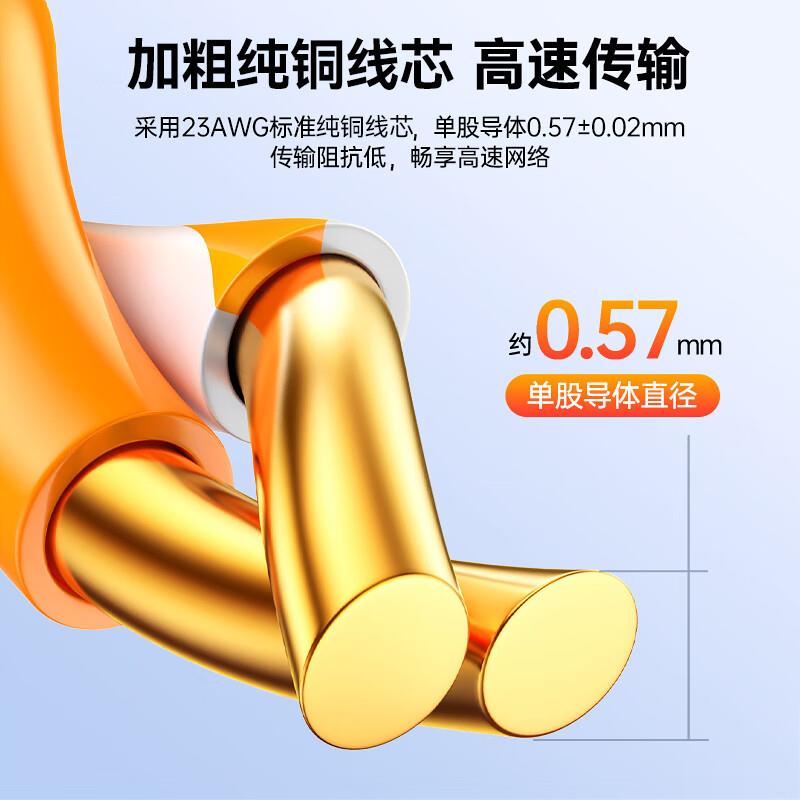 毕亚兹 六类千兆室外网线 工程级0.57mm非屏蔽纯铜双绞线户外网线
