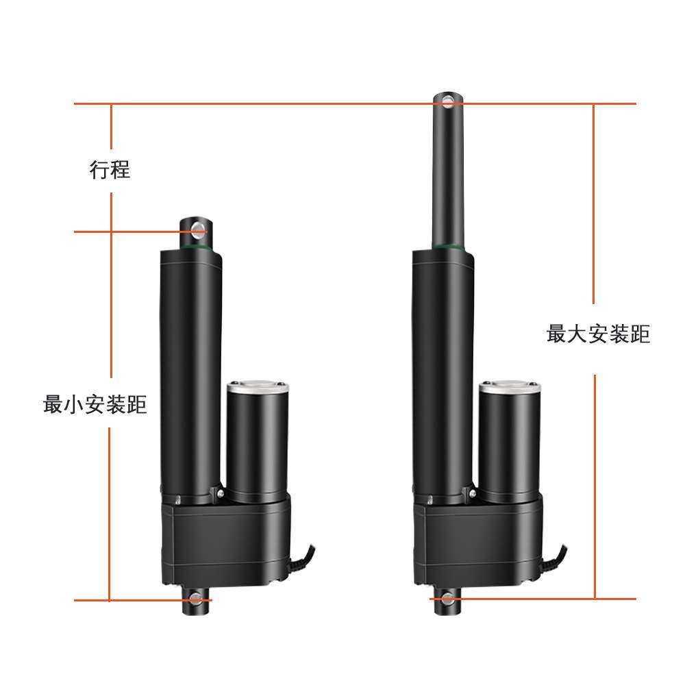 100mm行程电位计反馈推杆3500N推力实现精准定位用于自动化工业