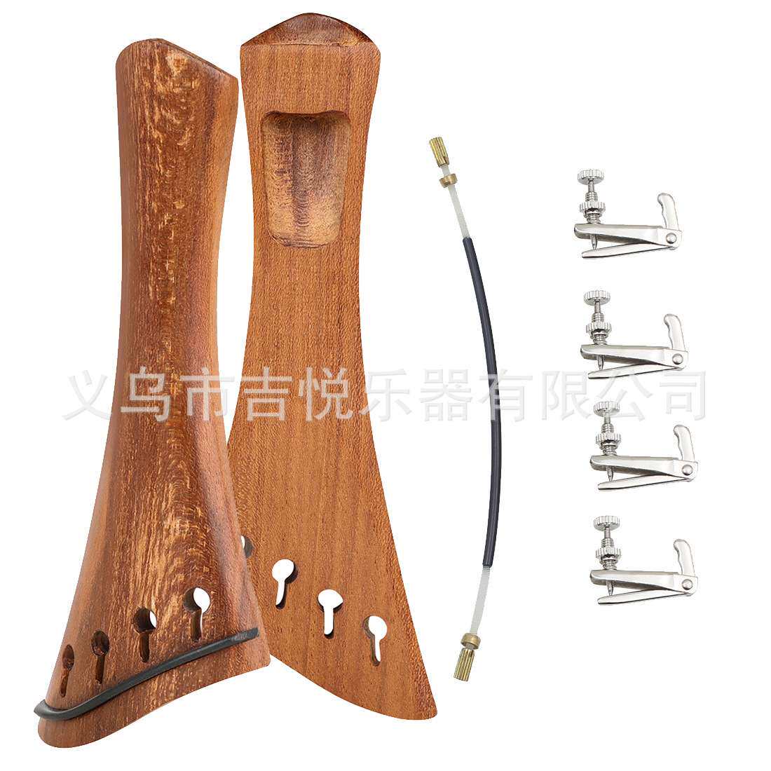 小提琴专用拉弦板4/4小提琴高档斜拉弦板拉线板乌木送尾绳4个微调