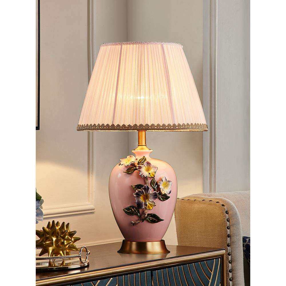 粉红色女孩房欧式台灯卧室床头灯婚庆婚房长明喜灯陪嫁灯长命新娘