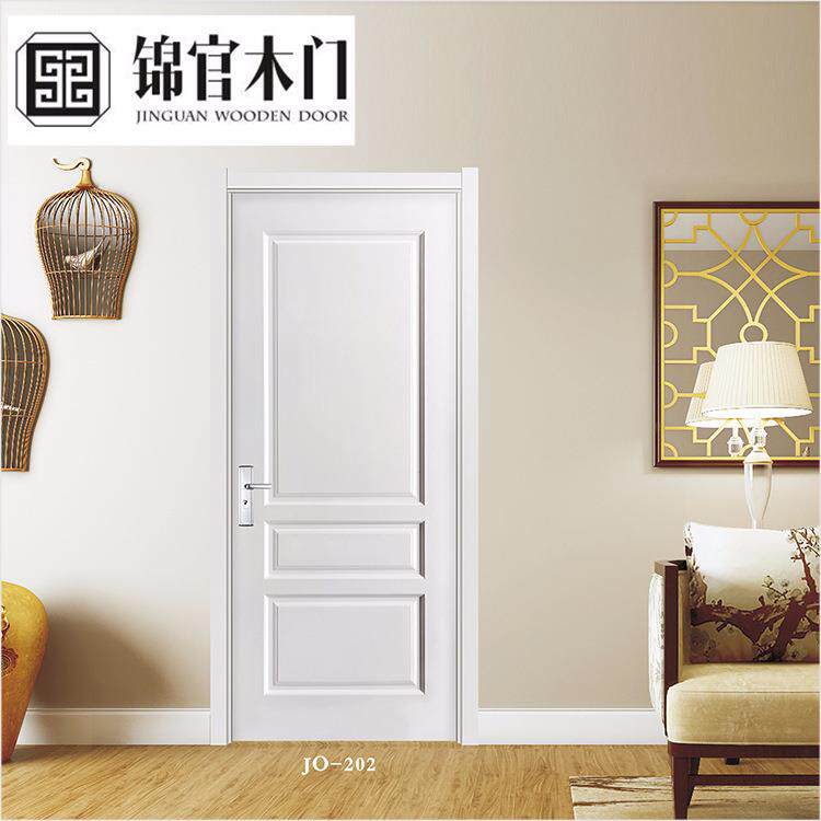 成都现代简约套装实木门 纯白烤漆室内橡木门 隔音平开门厂家