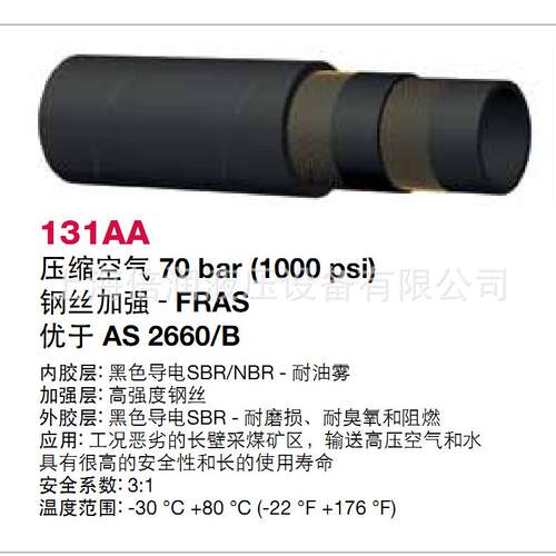 供应国产阿法格玛ALFAGOMMA工业管压缩空气管采矿用水管131AA