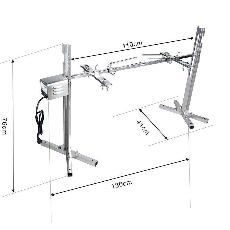 跨境直供烤全羊专用炉全自动旋转不锈钢烧烤炉户外庭院烤炉炭烤架